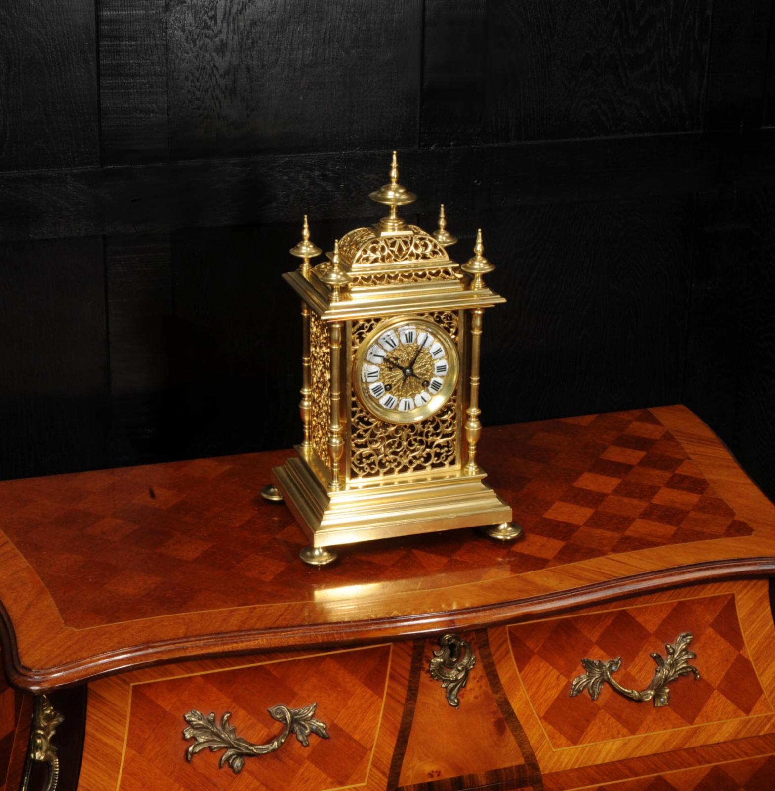 Japy Freres Gilt Bronze Antique French Clock, Presented to Sir Richard Tracey 6
