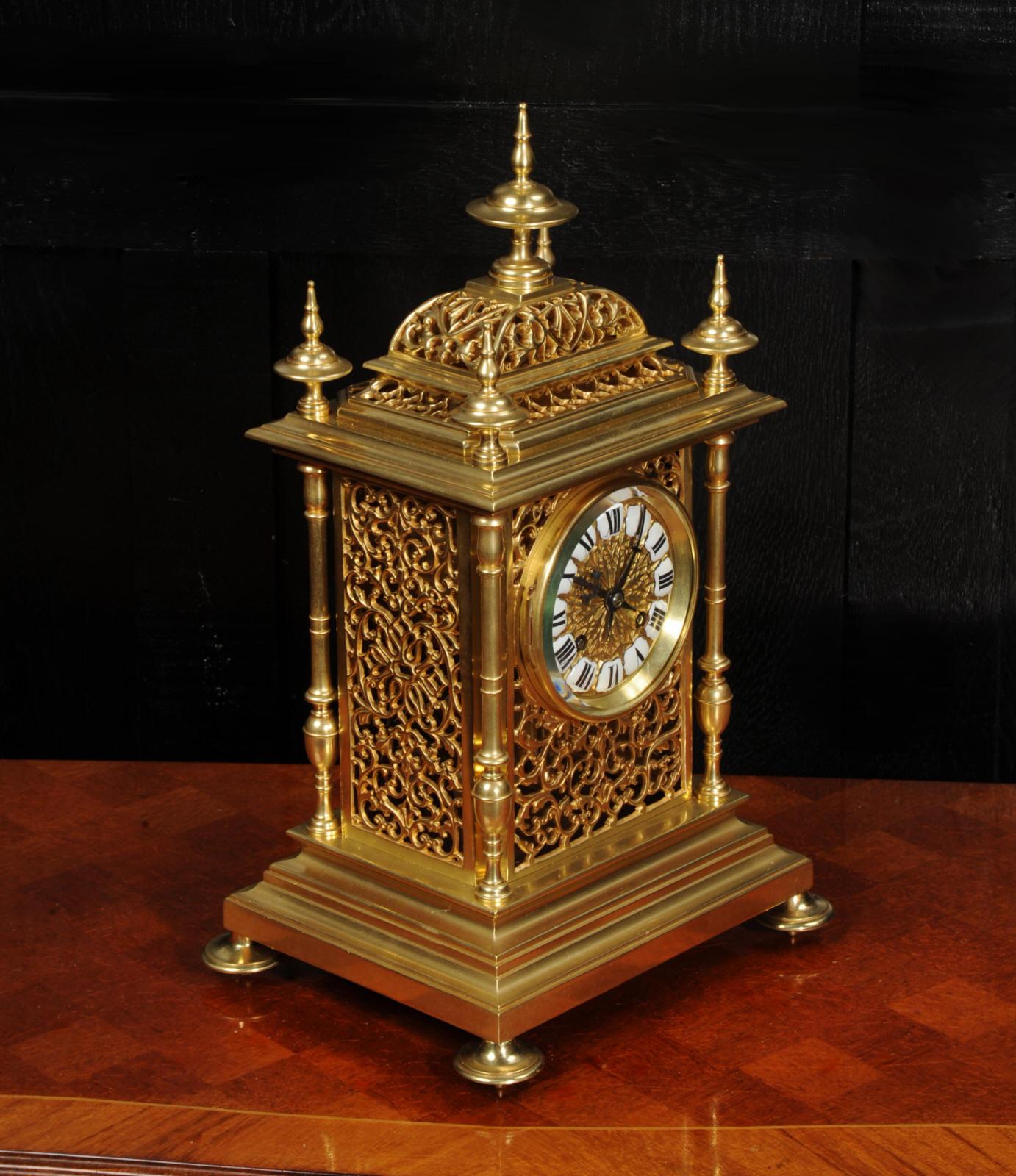 Japy Freres Gilt Bronze Antique French Clock, Presented to Sir Richard Tracey 8