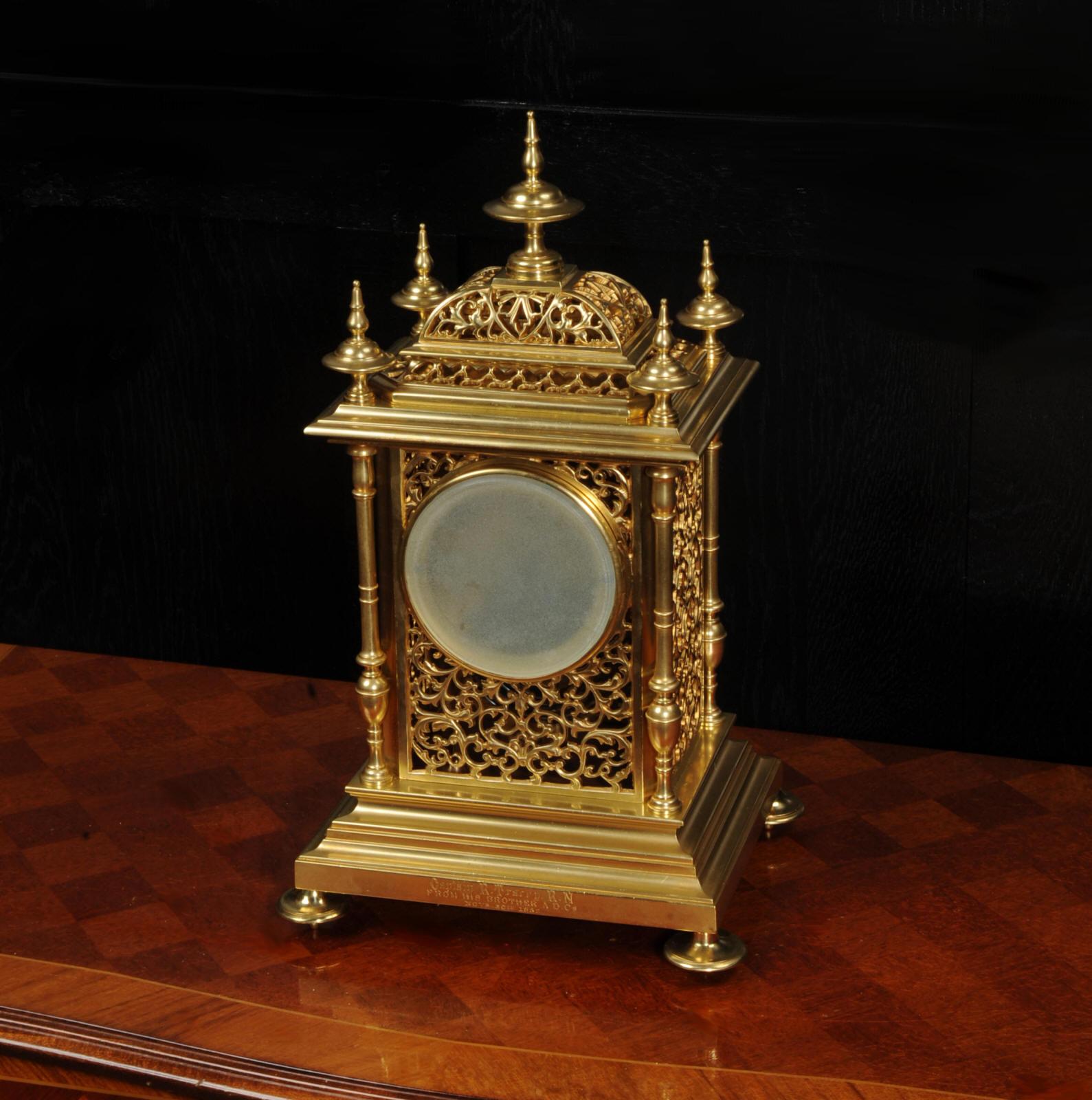 Japy Freres Gilt Bronze Antique French Clock, Presented to Sir Richard Tracey 9