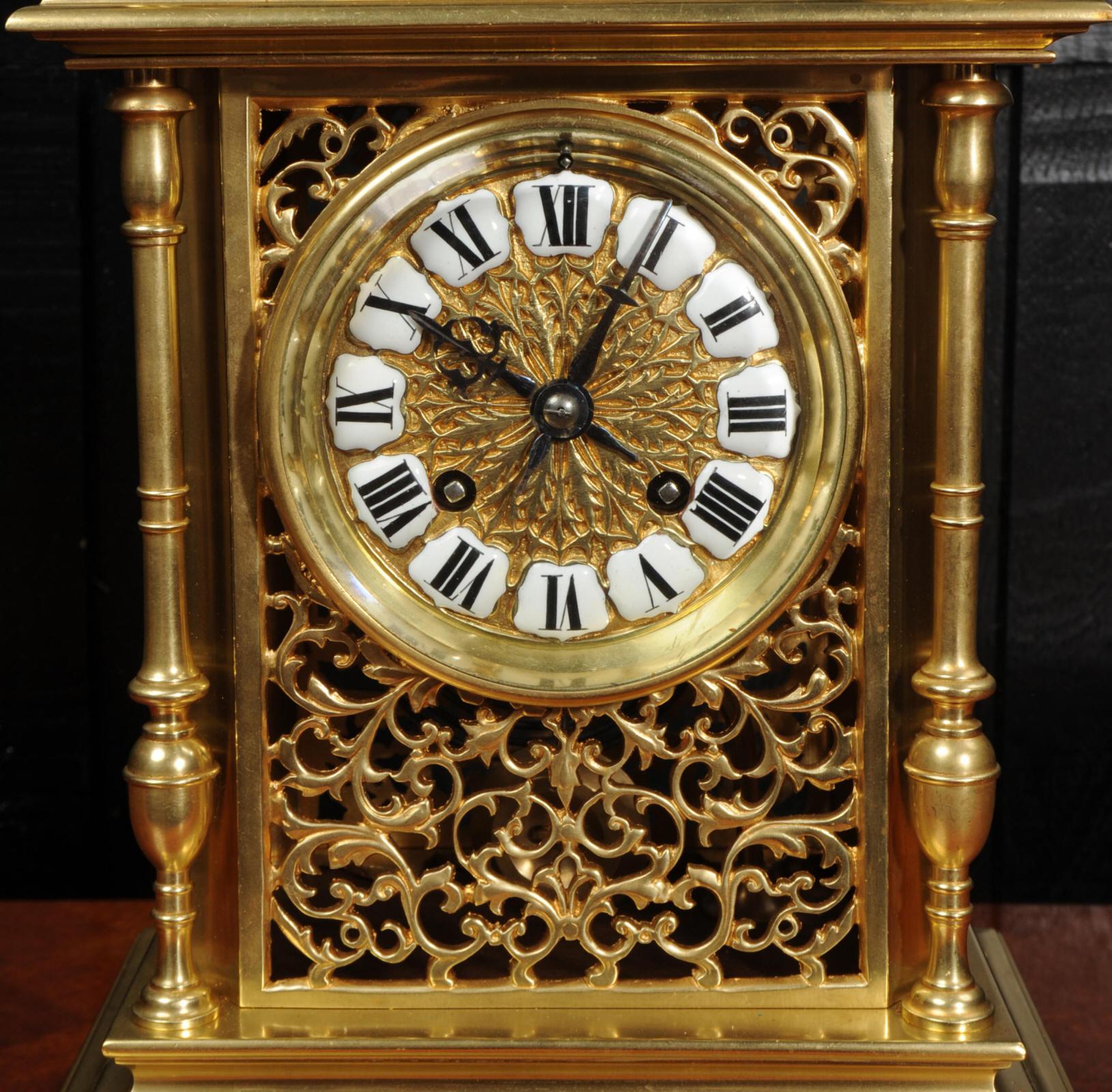 Japy Freres Gilt Bronze Antique French Clock, Presented to Sir Richard Tracey 10
