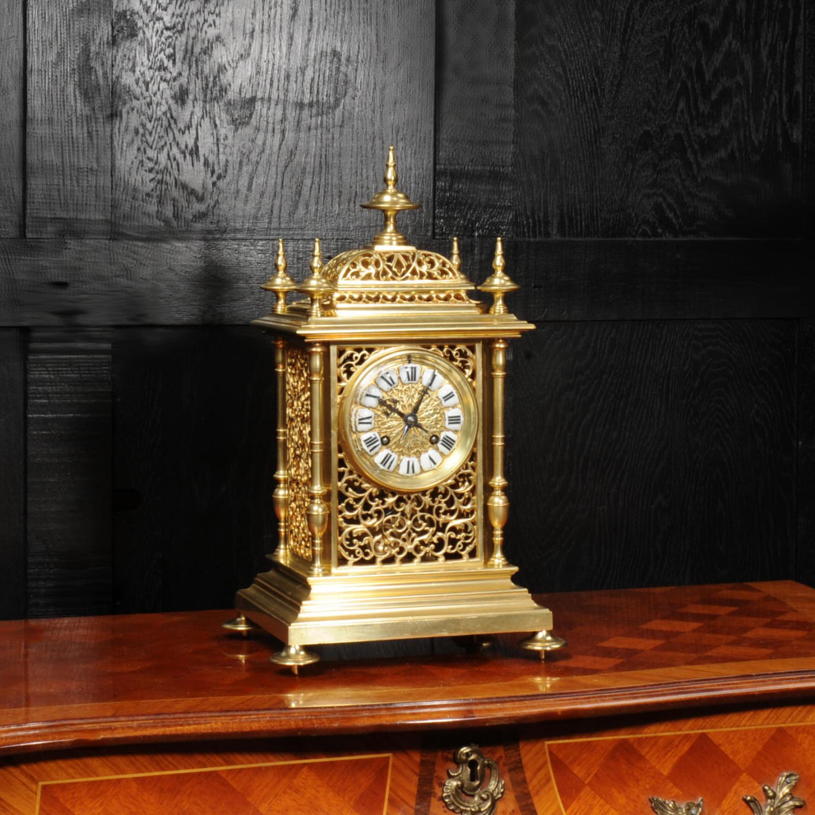 Louis XVI Japy Freres Gilt Bronze Antique French Clock, Presented to Sir Richard Tracey