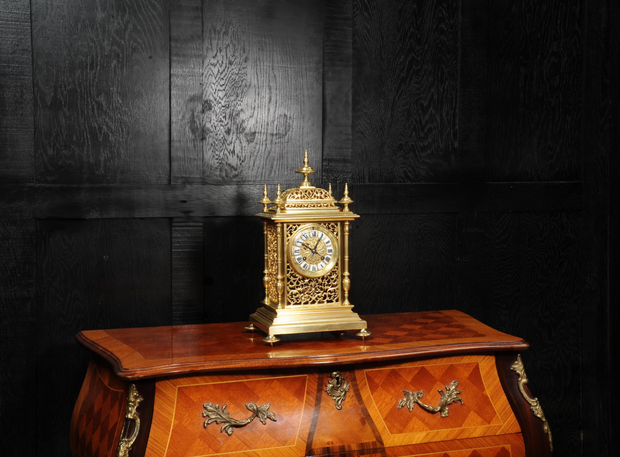 19th Century Japy Freres Gilt Bronze Antique French Clock, Presented to Sir Richard Tracey