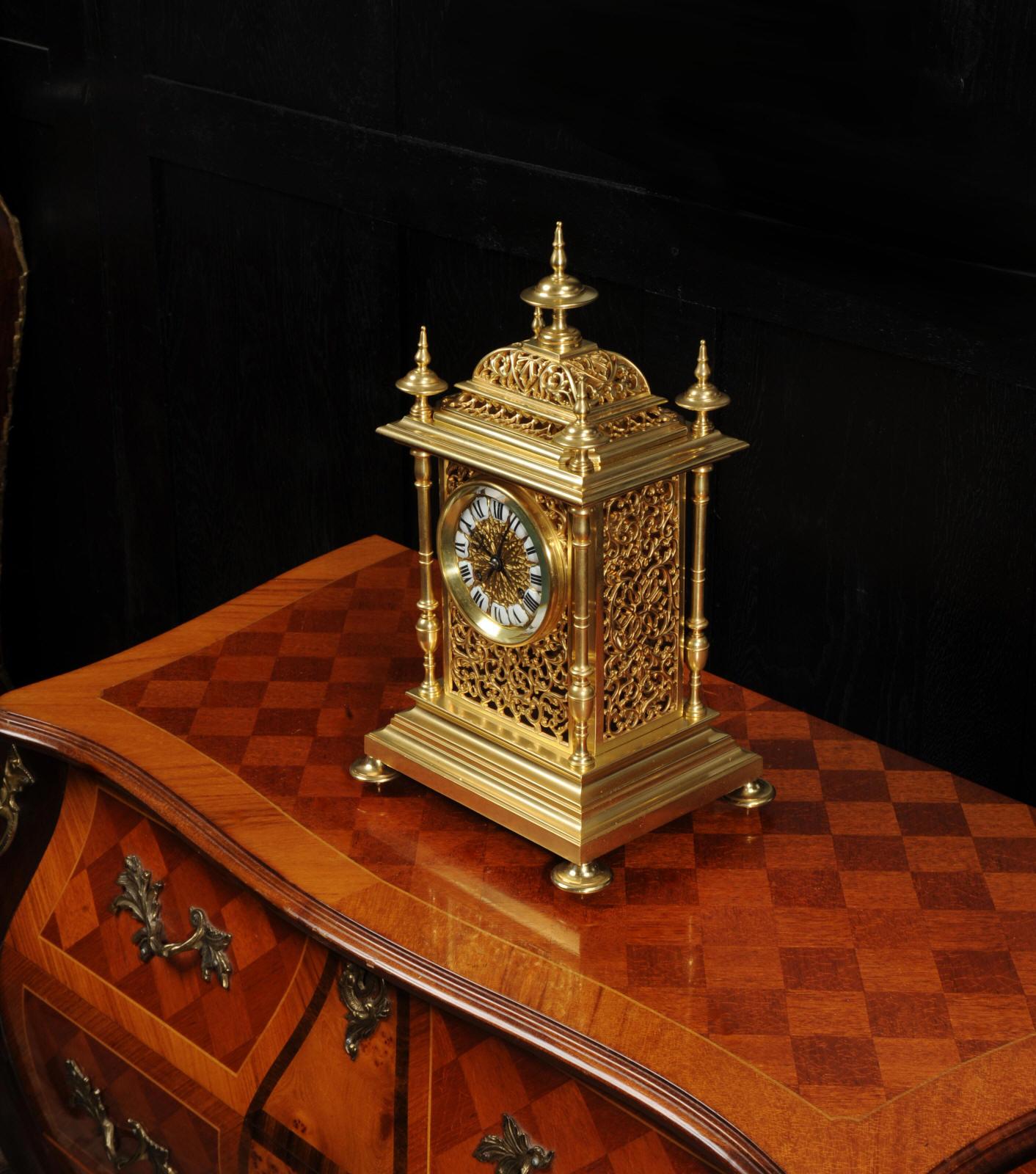 Japy Freres Gilt Bronze Antique French Clock, Presented to Sir Richard Tracey 1