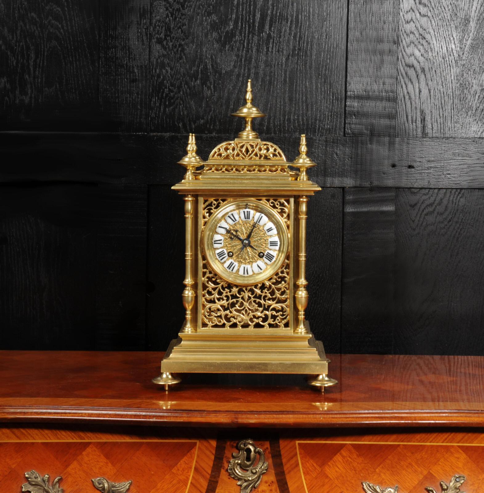 Japy Freres Gilt Bronze Antique French Clock, Presented to Sir Richard Tracey 3