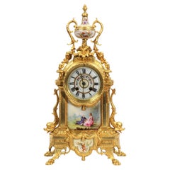 Japy Freres Louis XVI Gilt Bronze and Sevres Porcelain Antique French Clock