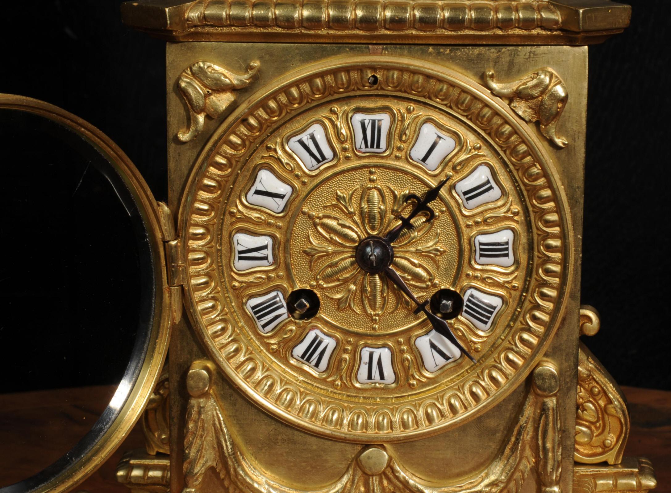 Japy Frères Louis XVI Gilt Bronze Antique French Clock For Sale 5