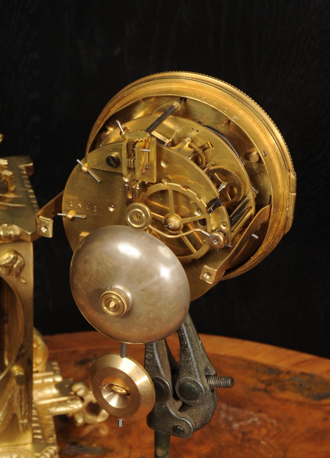 Japy Frères Louis XVI Gilt Bronze Antique French Clock For Sale 8
