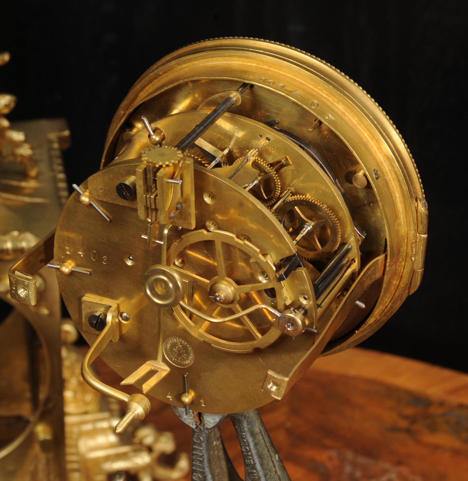 Japy Frères Louis XVI Gilt Bronze Antique French Clock For Sale 9