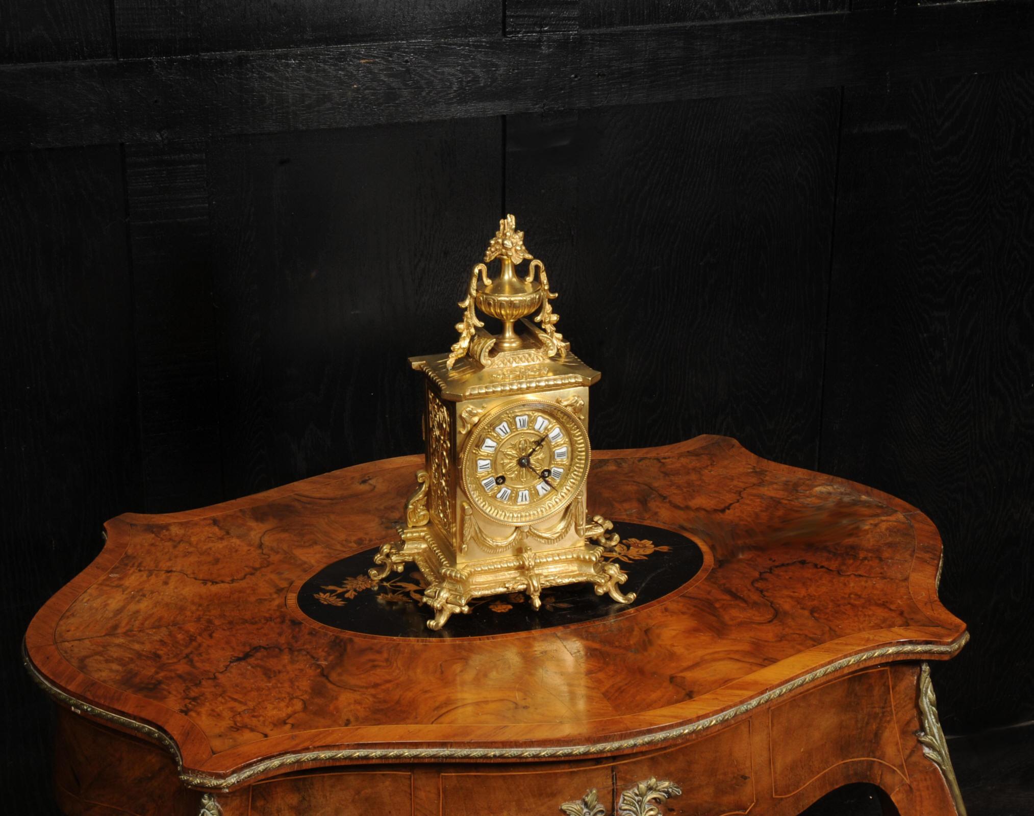 Japy Frères Louis XVI Gilt Bronze Antique French Clock In Good Condition For Sale In Belper, Derbyshire