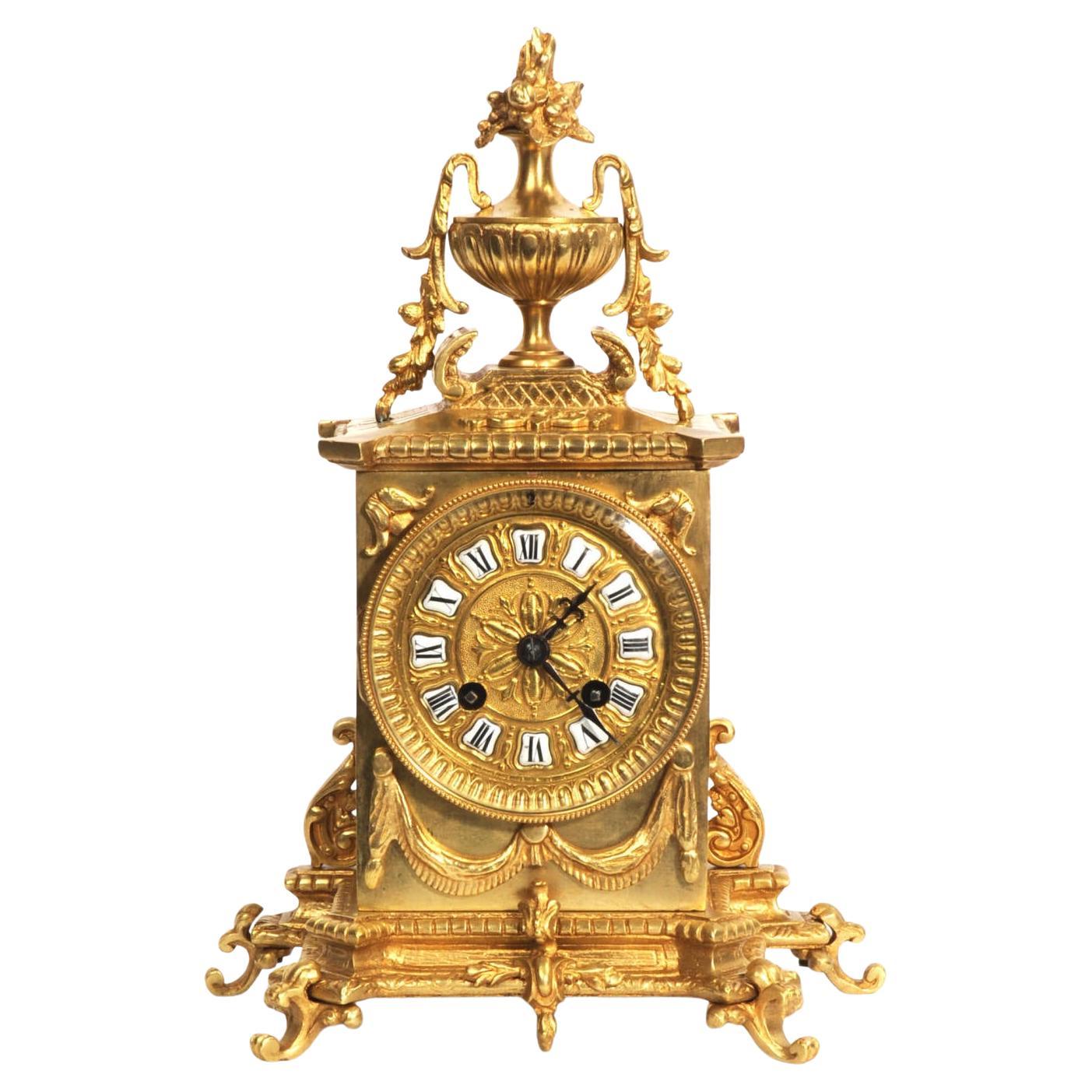 Japy Frères Louis XVI Gilt Bronze Antique French Clock