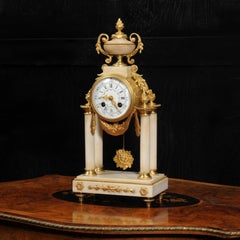 Japy Freres Louis XVI Marble and Ormolu Antique French Portico Clock