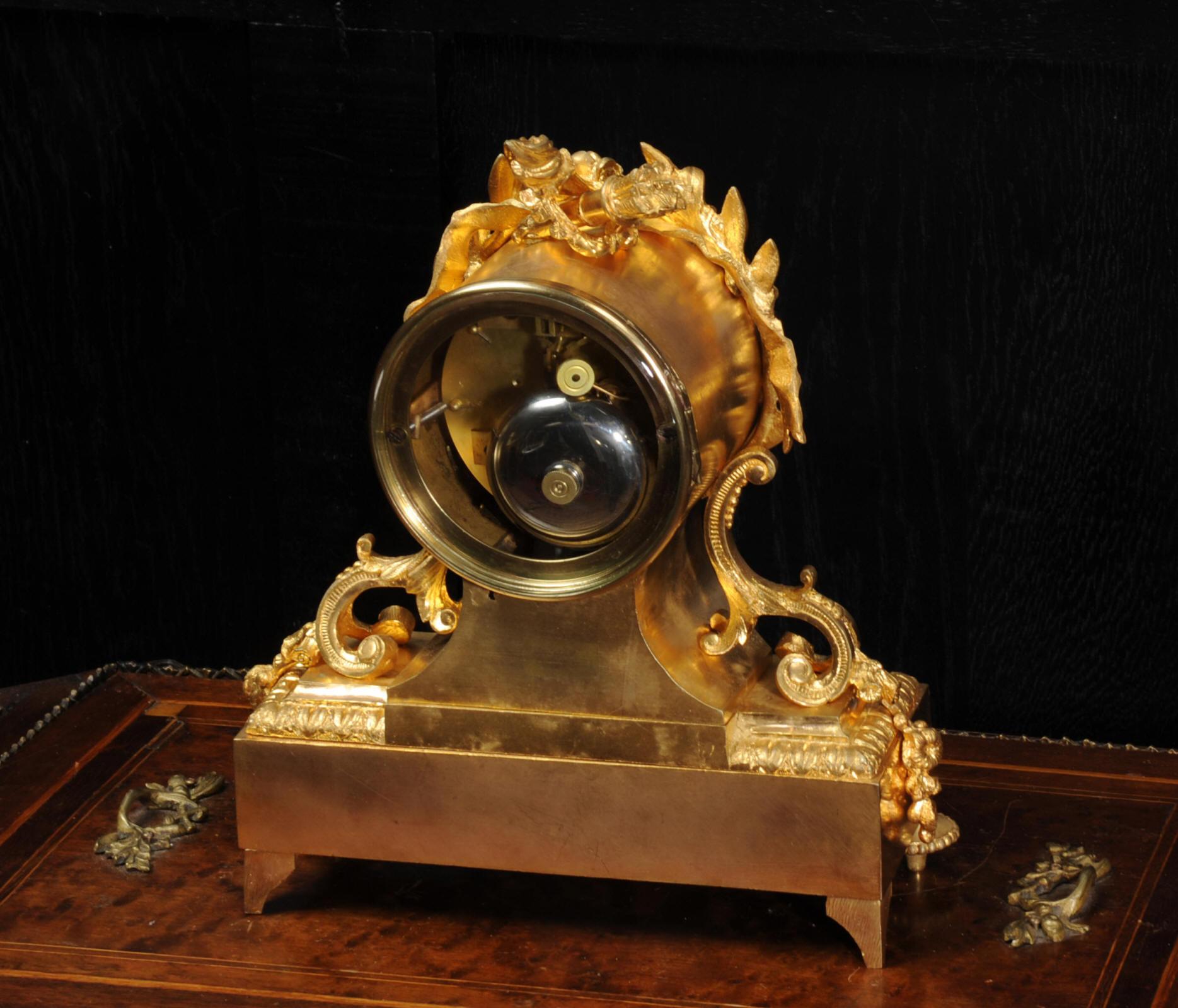 Japy Freres Ormolu and Porcelain Antique French Boudoir Clock 3