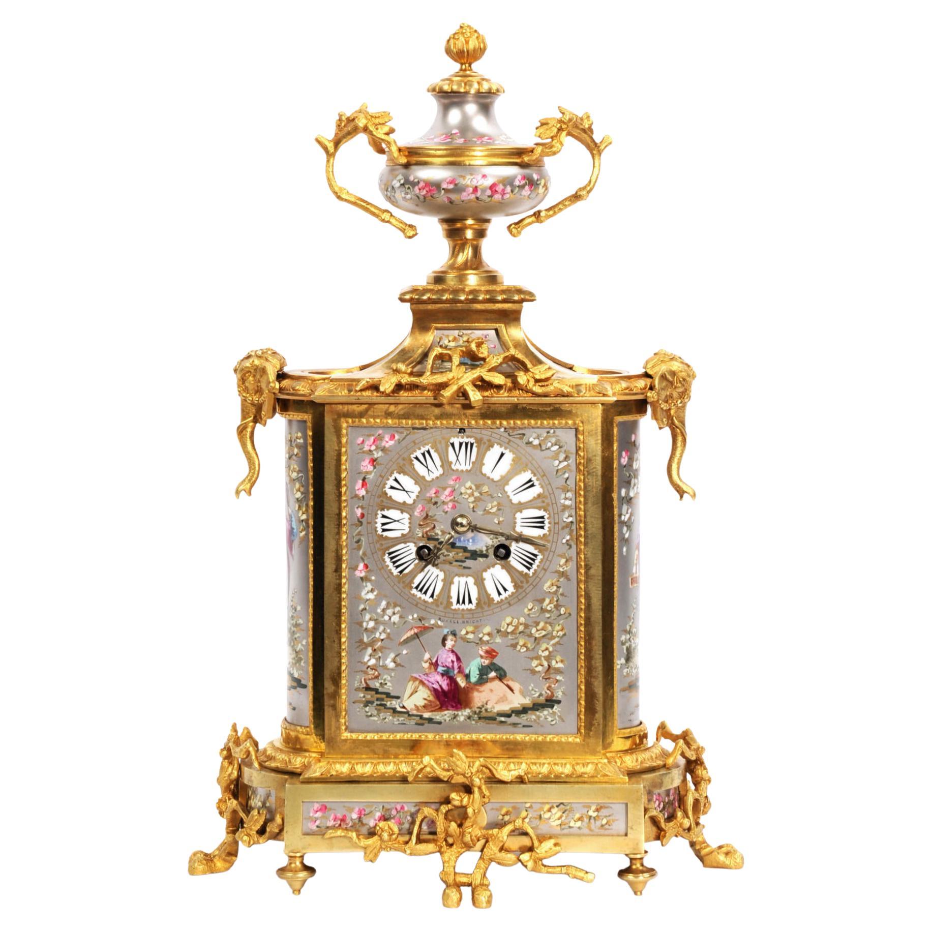 Japy Freres Ormolu and Porcelain Oriental Antique French Clock at 1stDibs
