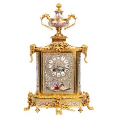 Japy Freres Ormolu and Porcelain Oriental Antique French Clock