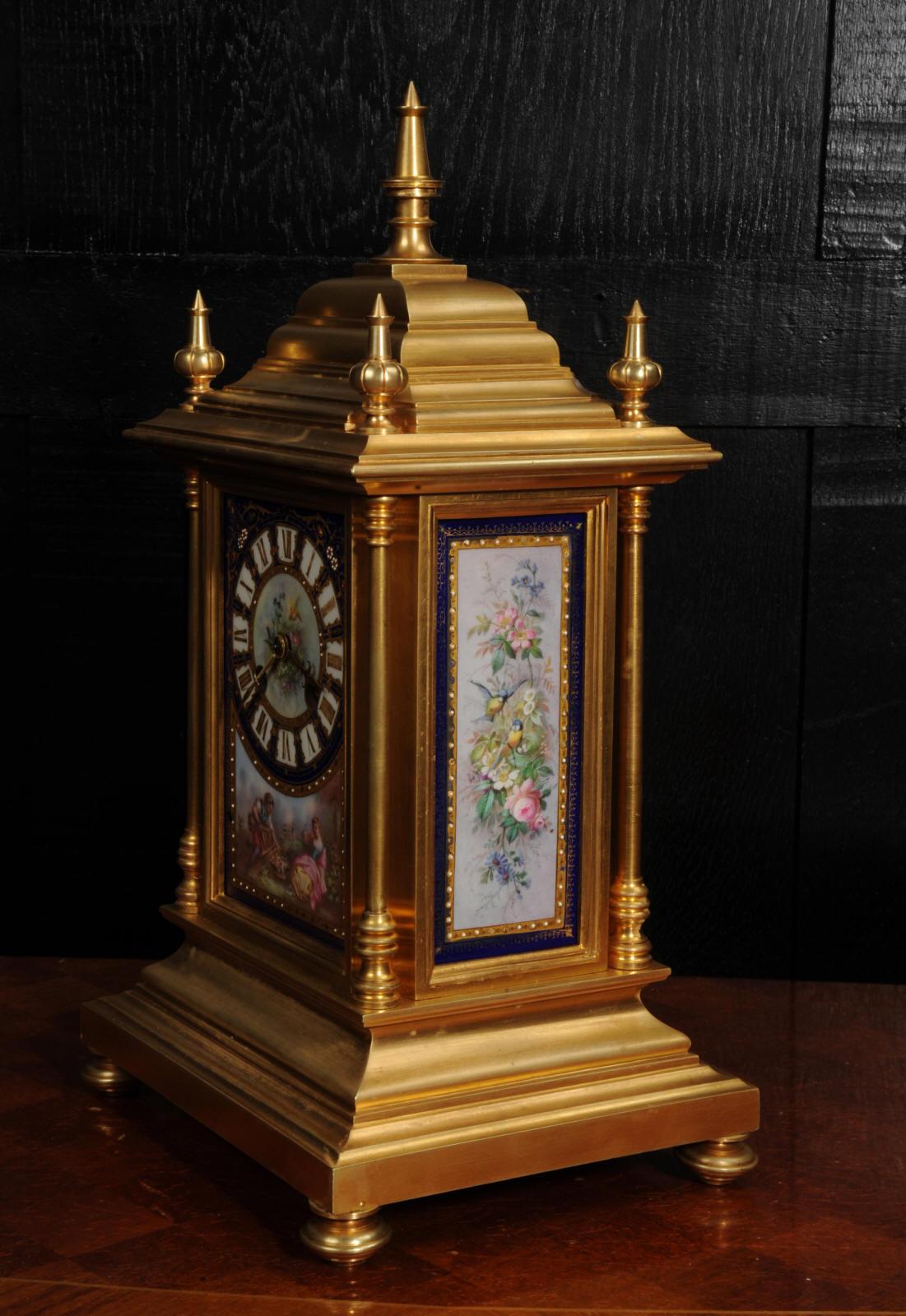 Japy Freres Ormolu and Sèvres Porcelain Antique French Clock For Sale 4