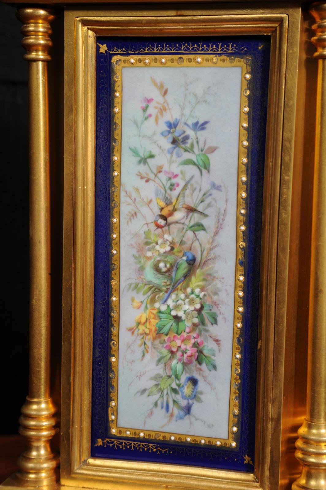 Japy Freres Ormolu and Sèvres Porcelain Antique French Clock For Sale 5
