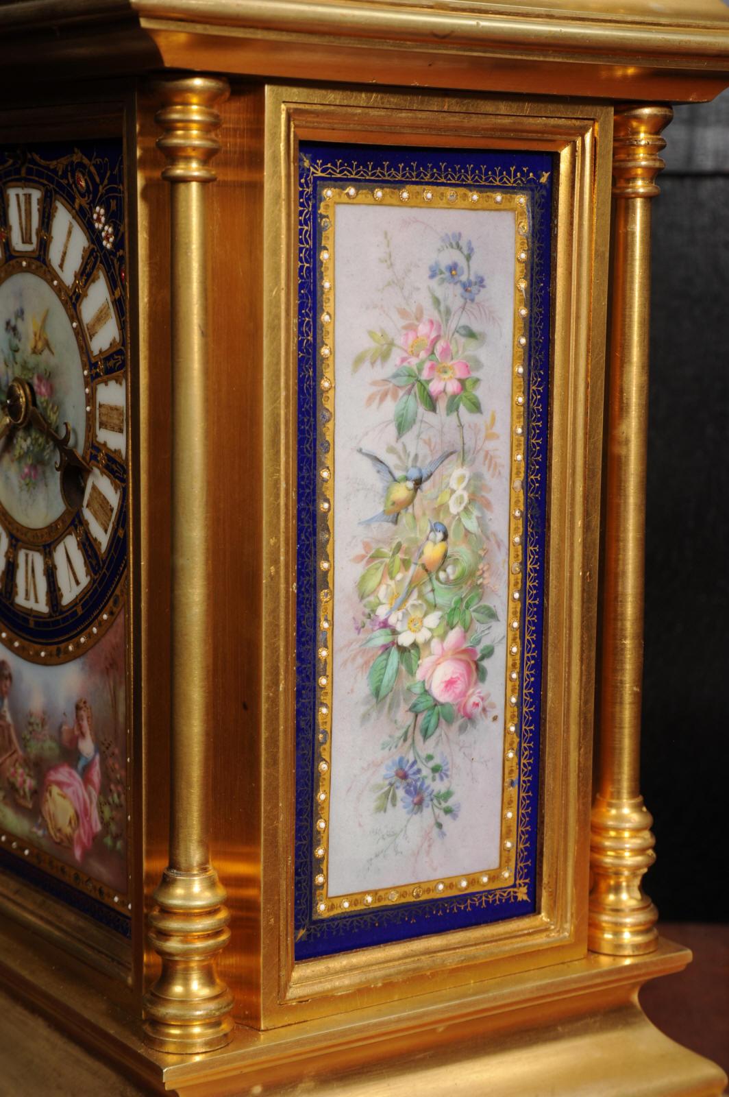 Japy Freres Ormolu and Sèvres Porcelain Antique French Clock For Sale 6
