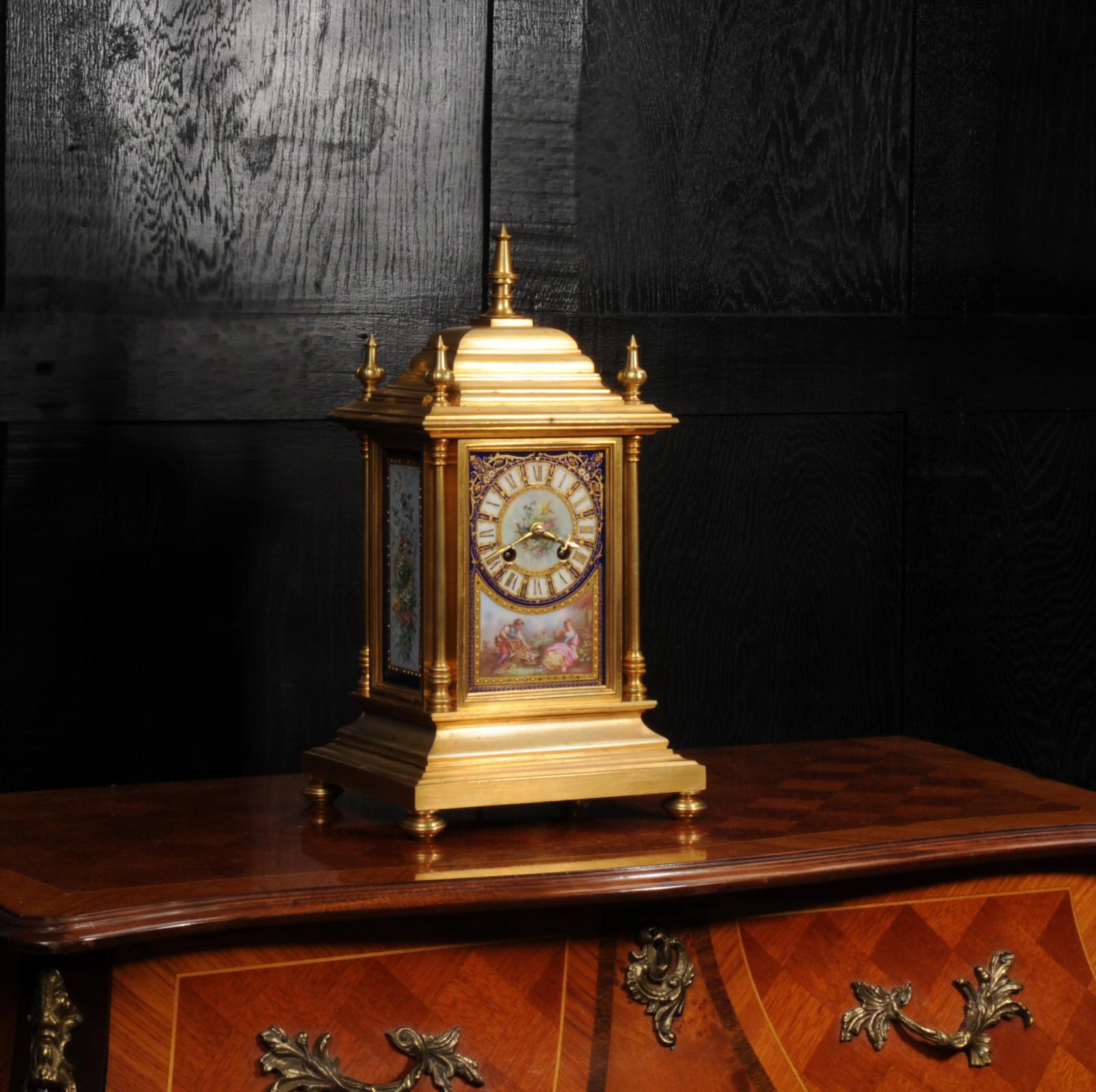 19th Century Japy Freres Ormolu and Sèvres Porcelain Antique French Clock For Sale