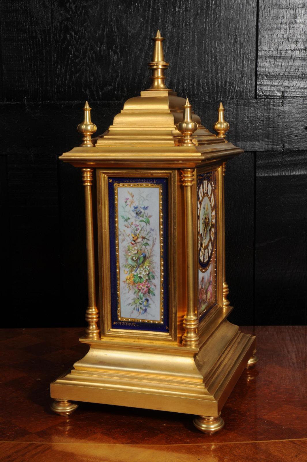 Japy Freres Ormolu and Sèvres Porcelain Antique French Clock For Sale 3