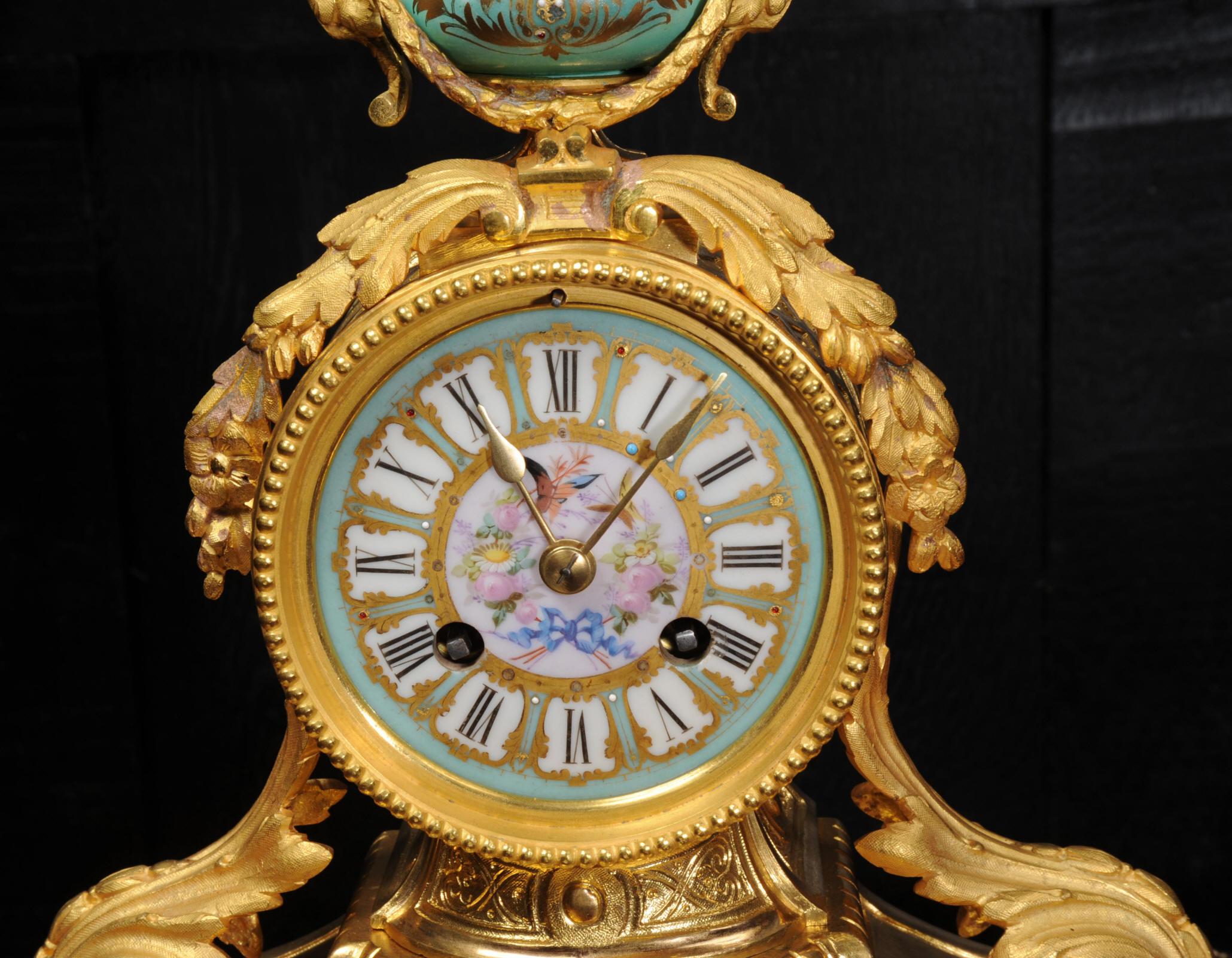 19th Century Japy Frères Ormolu and Sèvres Porcelain Antique French Clock Marine Seascape