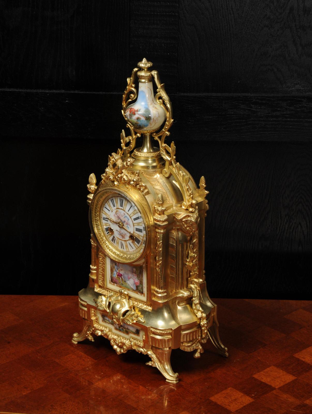 Japy Freres Ormolu and Sevres Porcelain Antique French Louis XVI Clock 6