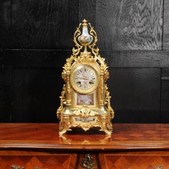 Japy Freres Ormolu and Sevres Porcelain Antique French Louis XVI Clock