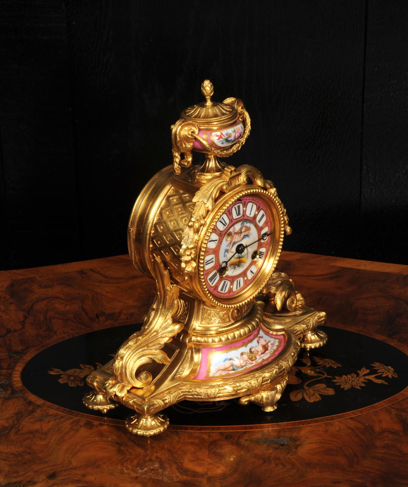 Japy Freres Ormolu and Sevres Porcelain Clock 4