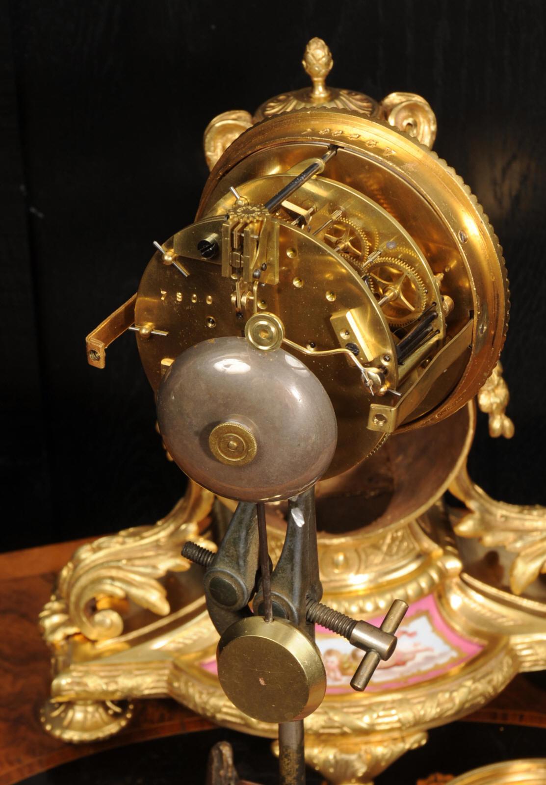 Japy Freres Ormolu and Sevres Porcelain Clock 7