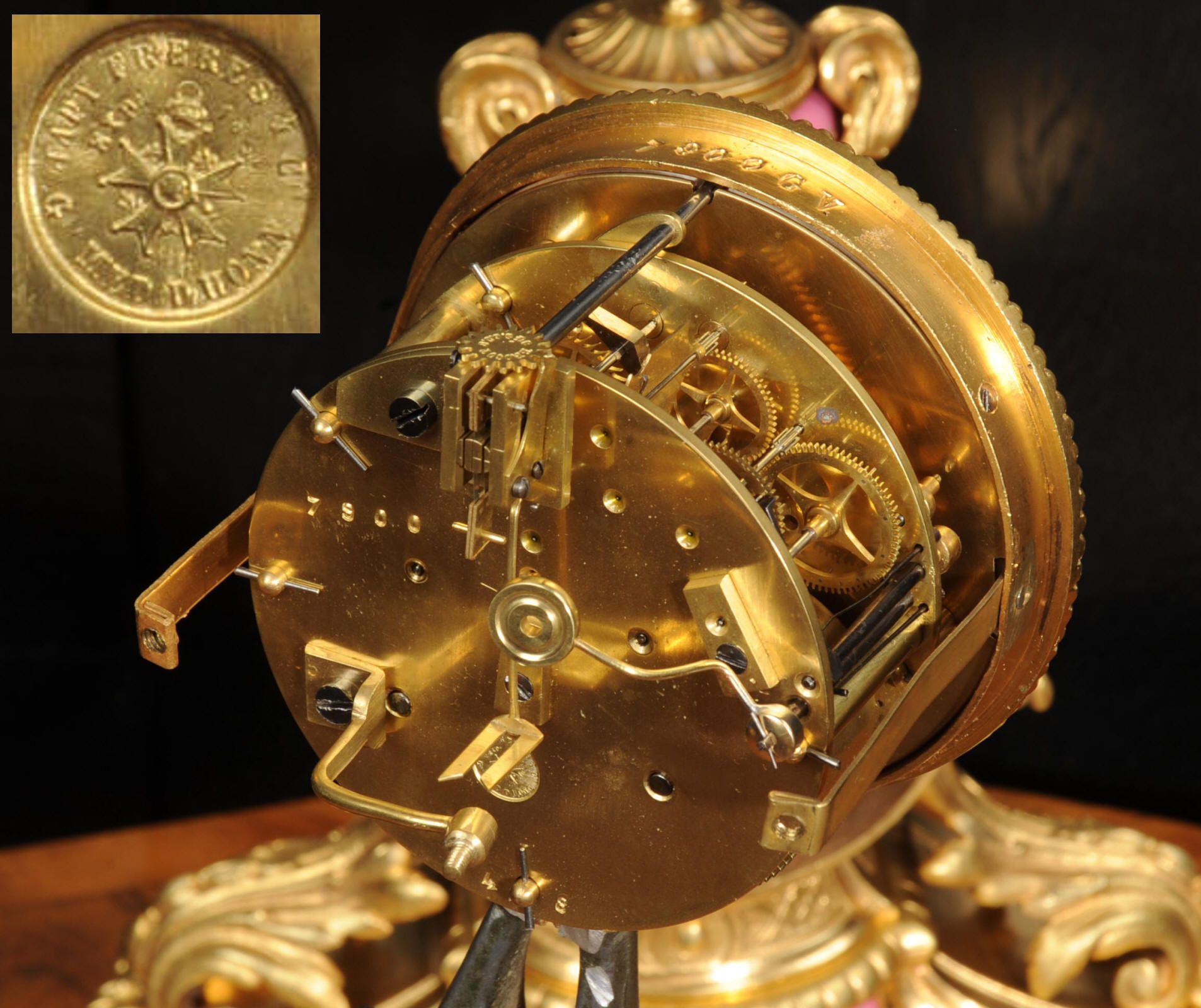 Japy Freres Ormolu and Sevres Porcelain Clock 8