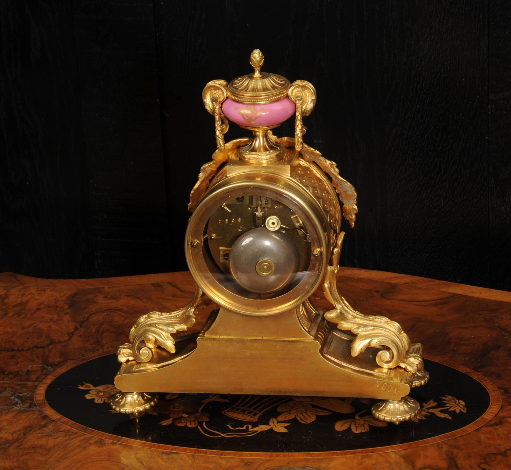 Japy Freres Ormolu and Sevres Porcelain Clock 10