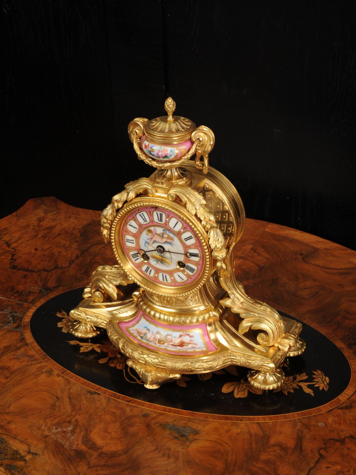 Japy Freres Ormolu and Sevres Porcelain Clock 1