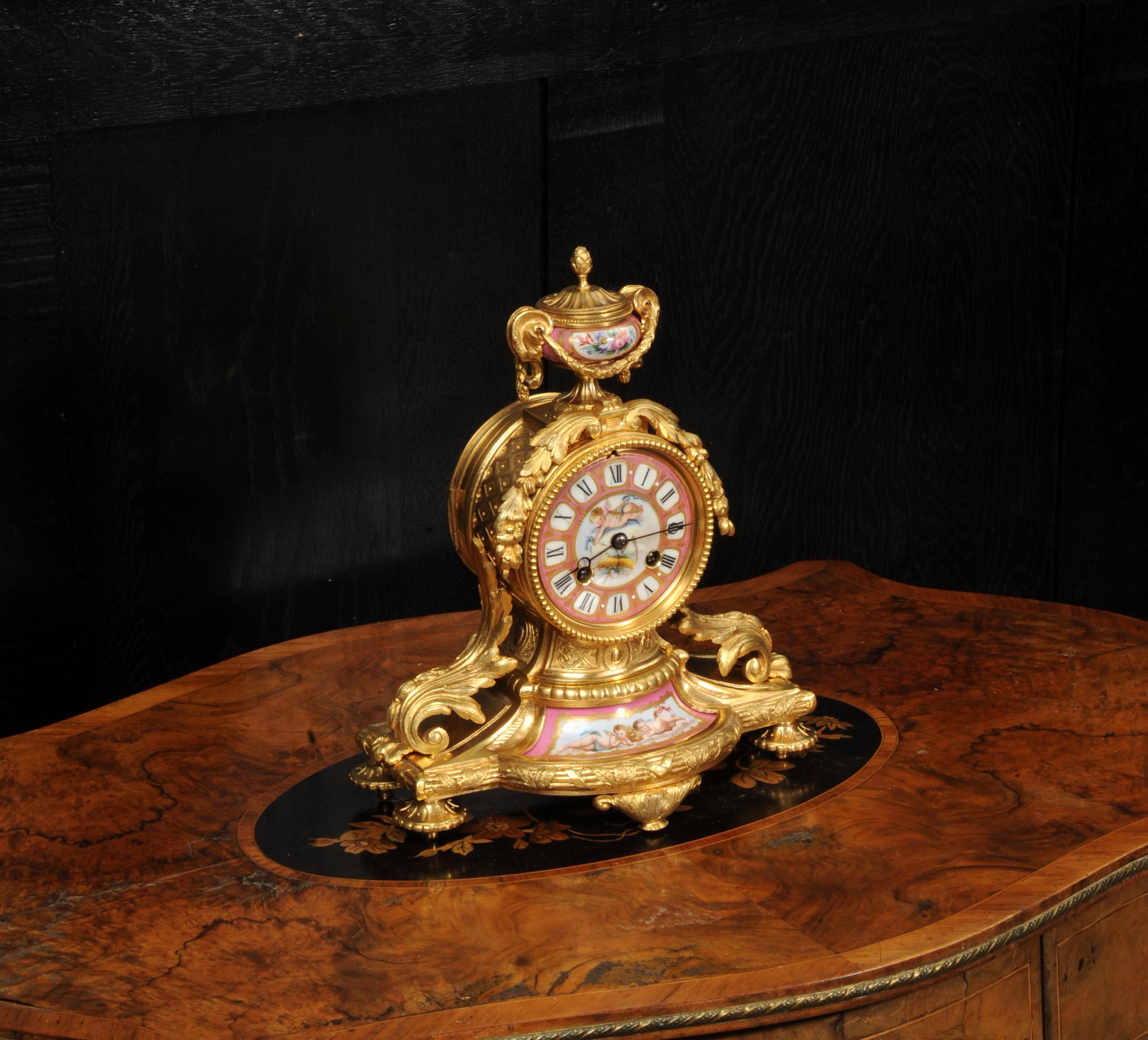 Japy Freres Ormolu and Sevres Porcelain Clock 2