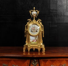 Japy Freres Ormolu and Sevres Porcelain Louis XVI Antique French Clock