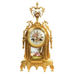 Japy Freres Ormolu and Sevres Porcelain Louis XVI Antique French Clock