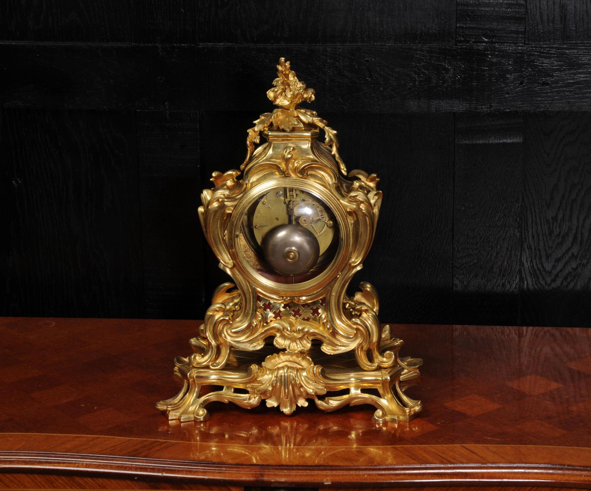 Japy Freres Ormolu Rococo Antique French Clock 7