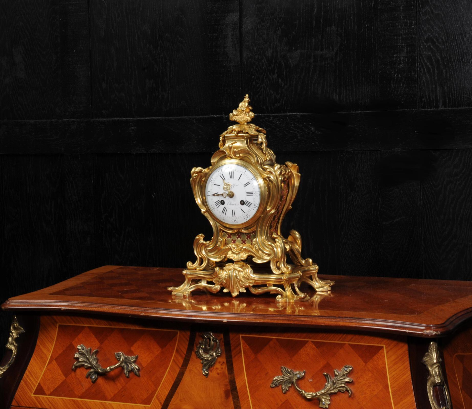 Japy Freres Ormolu Rococo Antique French Clock 1