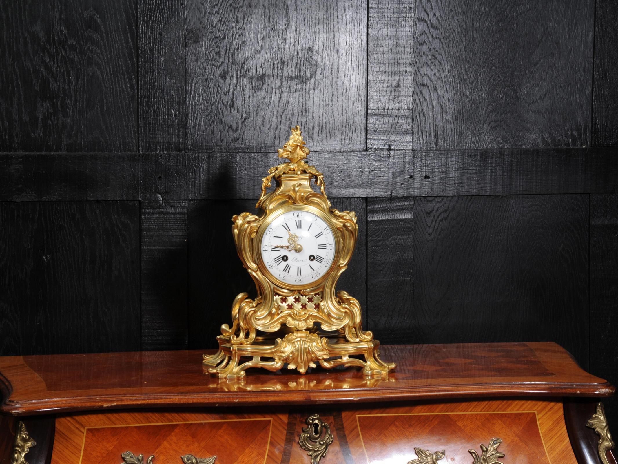 Japy Freres Ormolu Rococo Antique French Clock 3