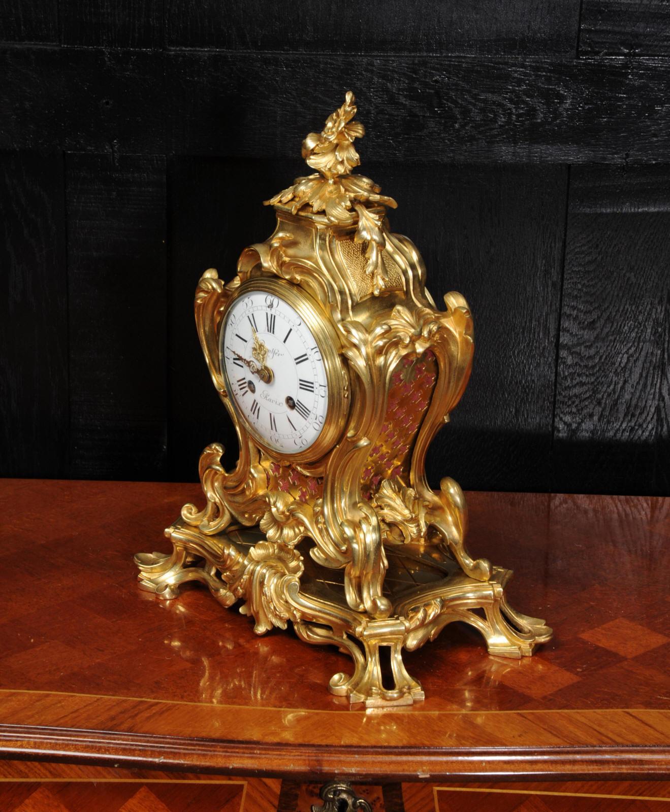 Japy Freres Ormolu Rococo Antique French Clock 4