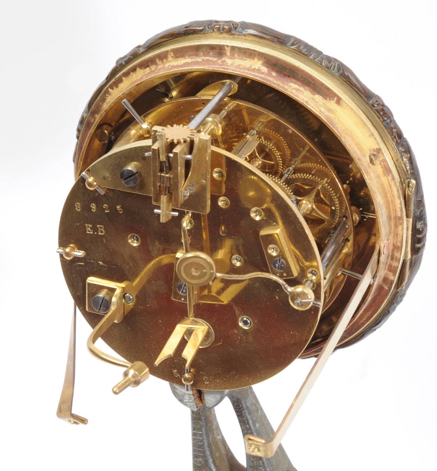 Horloge de table rocococo Japy Frères en bronze, musique en vente 8