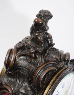 Japy Freres Rococo Bronze Table Clock, Music