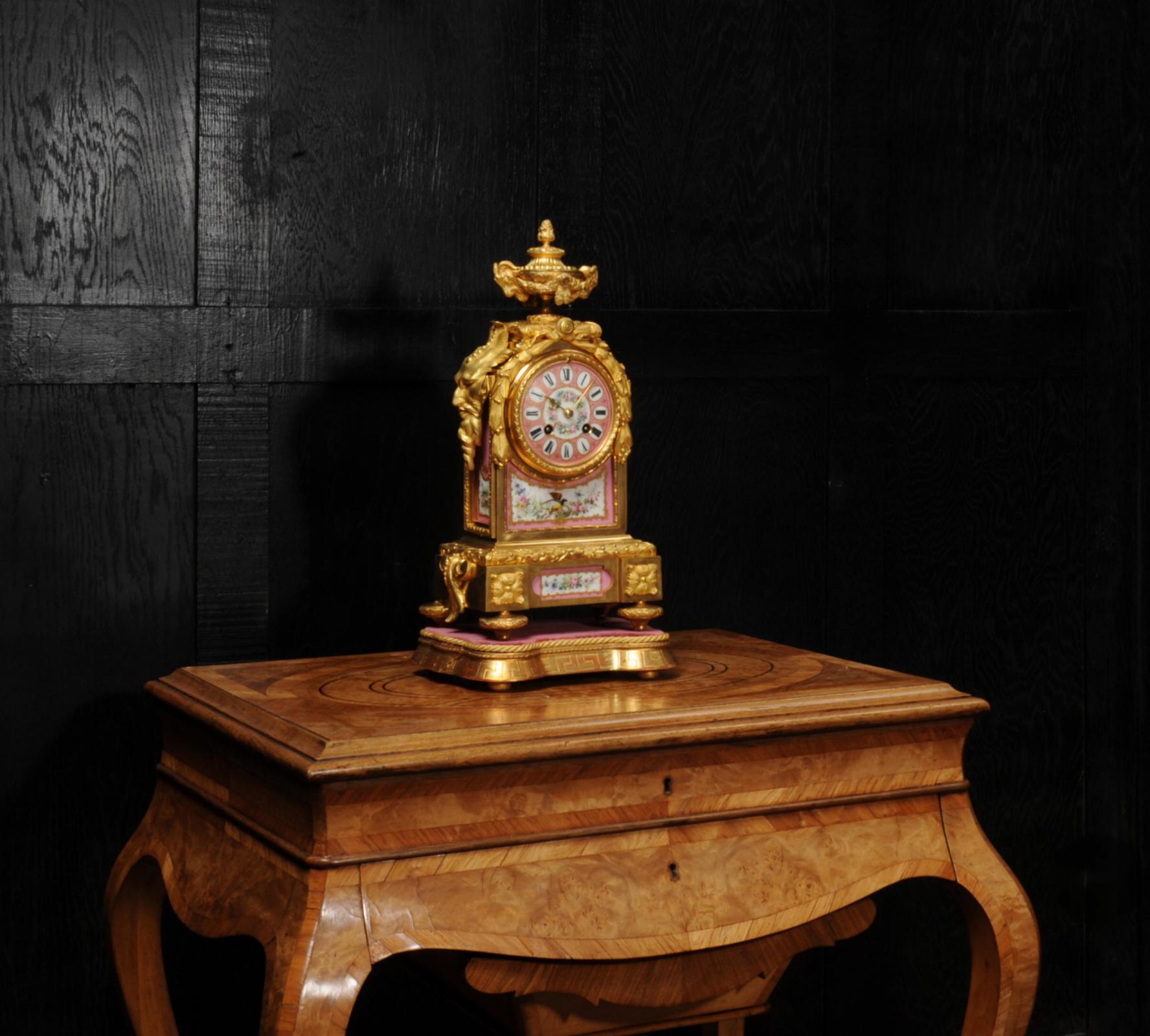 Japy Frères Sèvres Porcelain and Ormolu Antique French Clock 4