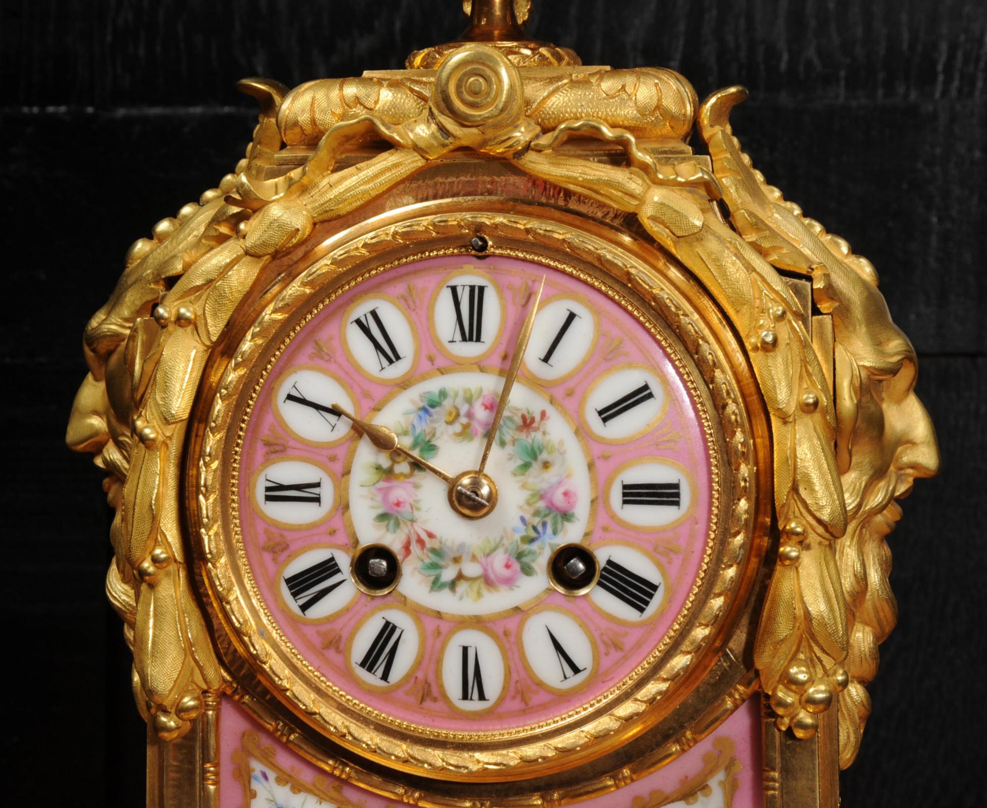 Japy Frères Sèvres Porcelain and Ormolu Antique French Clock 6
