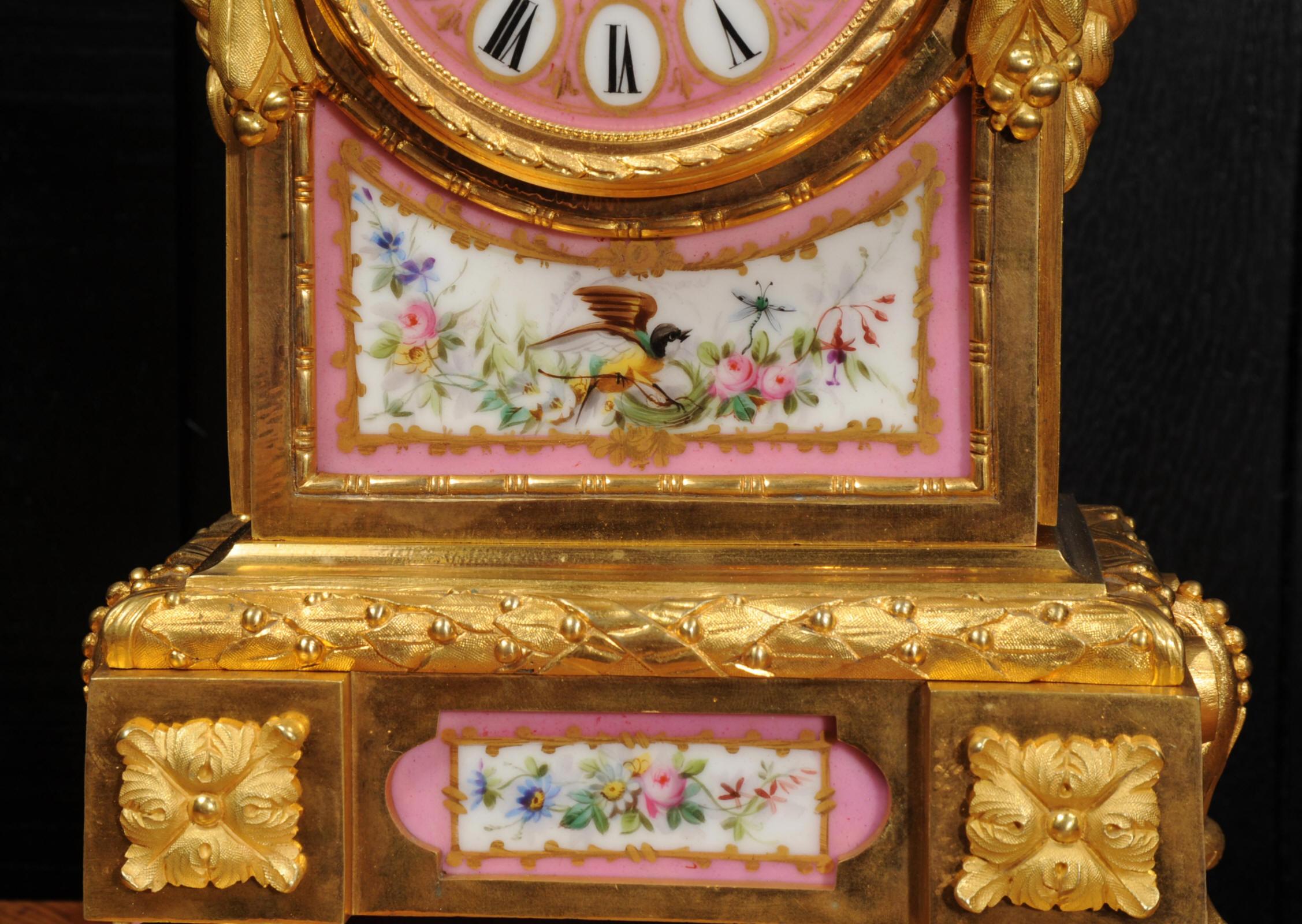 Japy Frères Sèvres Porcelain and Ormolu Antique French Clock 7