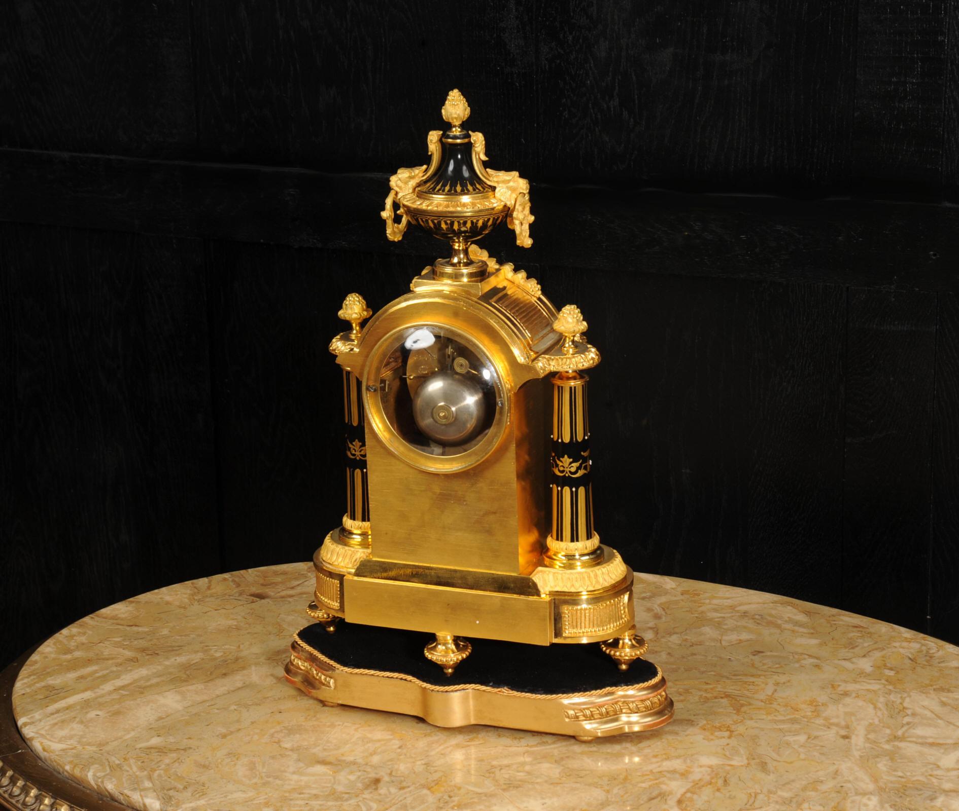 Japy Freres Sevres Porcelain and Ormolu Antique French Clock For Sale 8
