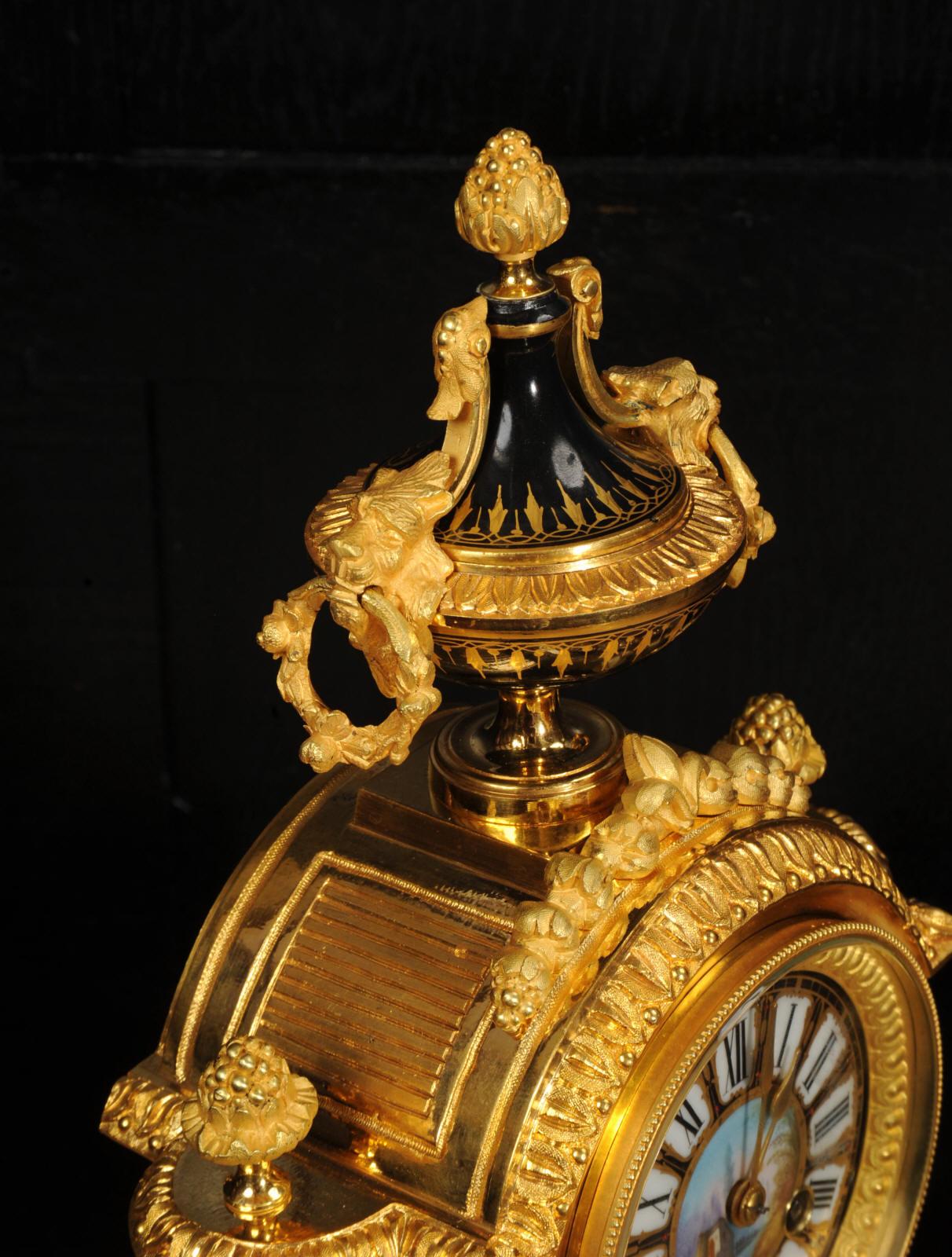 Japy Freres Sevres Porcelain and Ormolu Antique French Clock For Sale 9