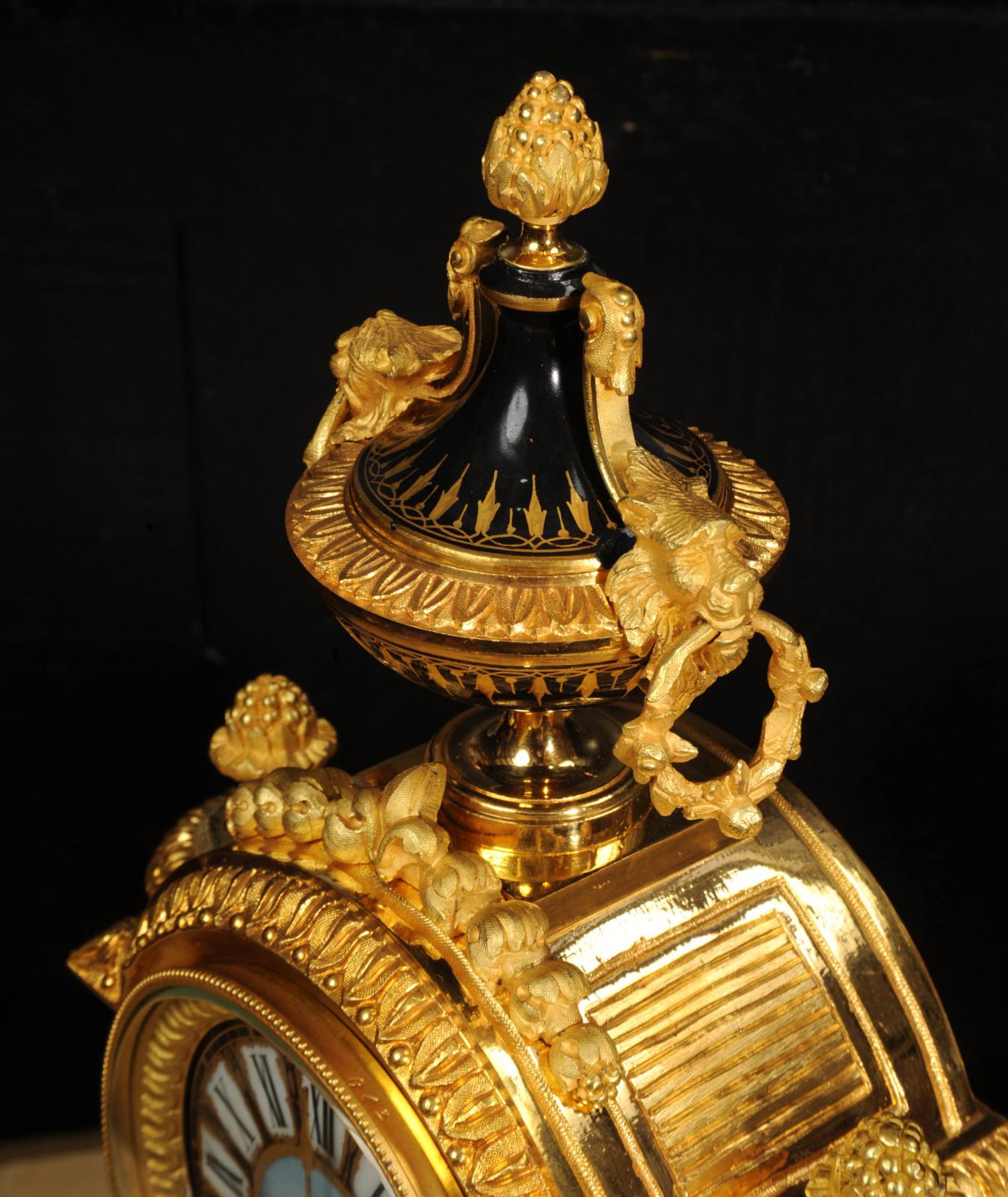 Japy Freres Sevres Porcelain and Ormolu Antique French Clock For Sale 10