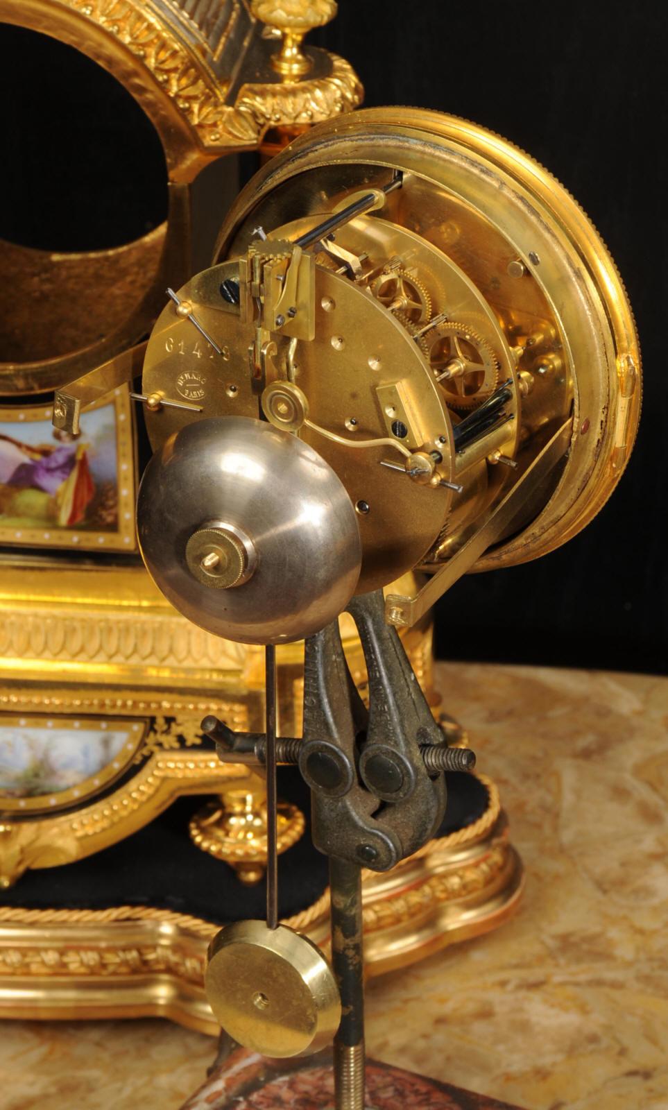 Japy Freres Sevres Porcelain and Ormolu Antique French Clock For Sale 13
