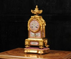 Japy Frères Sèvres Porcelain and Ormolu Antique French Clock