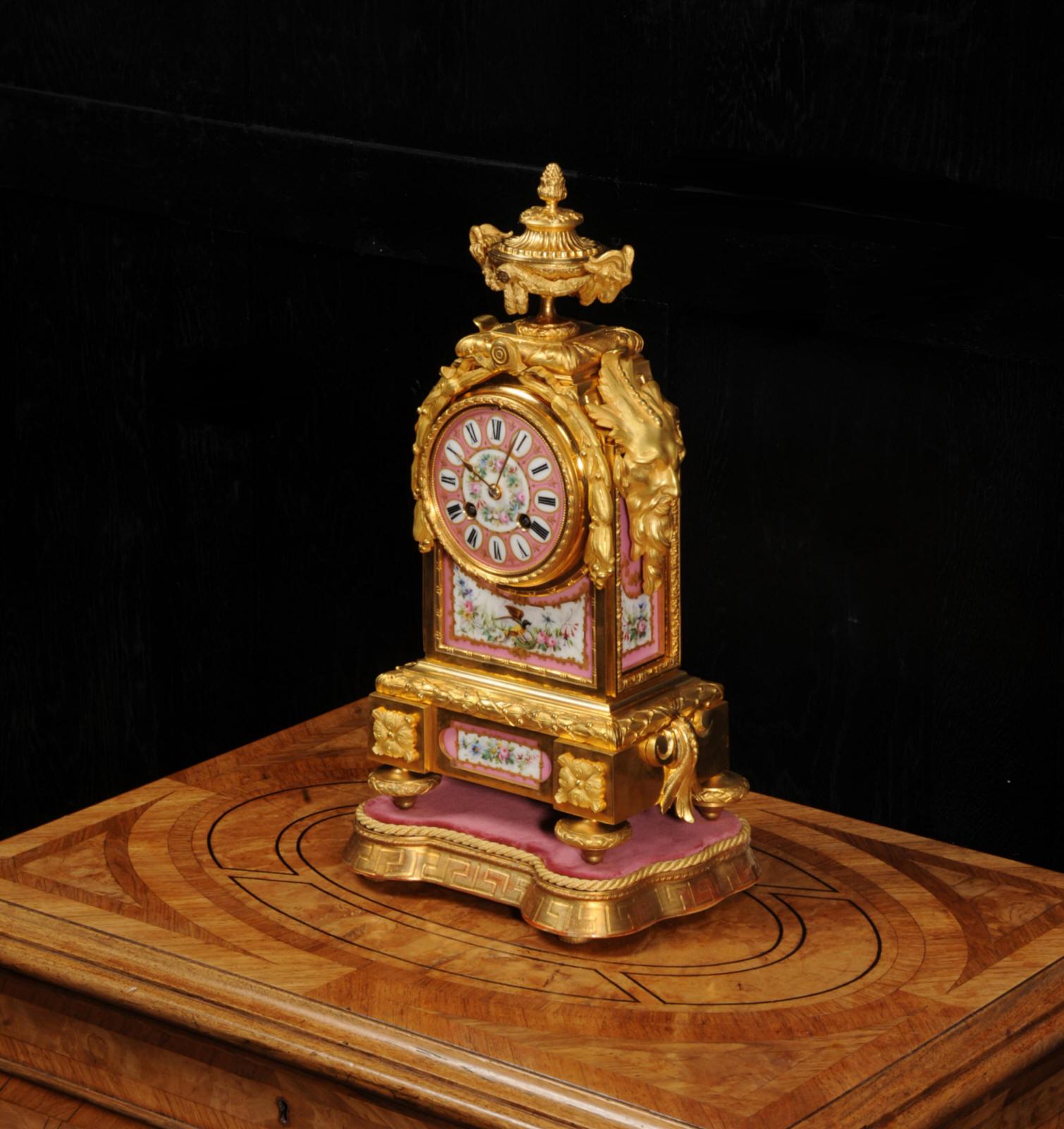 Japy Frères Sèvres Porcelain and Ormolu Antique French Clock 1