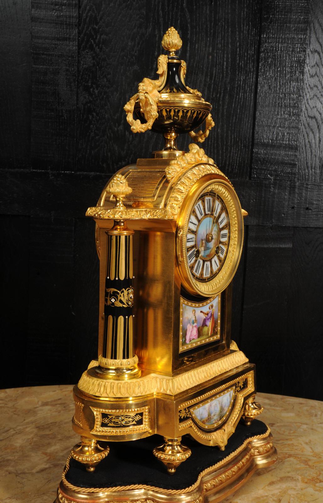 Japy Freres Sevres Porcelain and Ormolu Antique French Clock For Sale 3